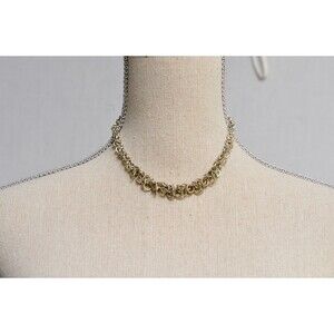 Vintage‎ Avon Silver Tone Chain Link Choker Necklace Small Circles